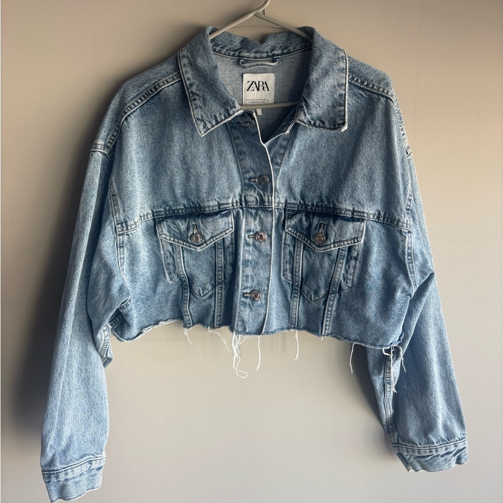 Zara Cropped Denim Jacket